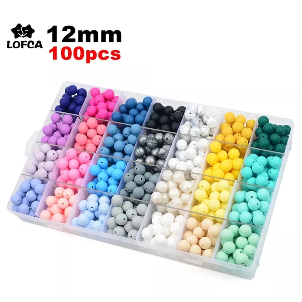 Baby Food Flavors - LOFCA 12mm 100pcs Silicone Beads Round
