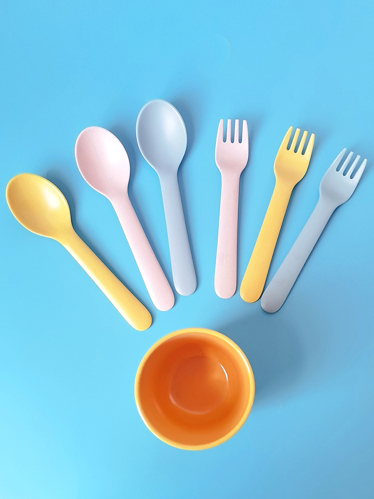 Bamboo Fiber Fork Spoon Baby A - огляд і ціна Baby Food Restaurant