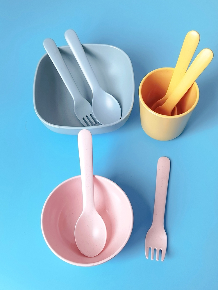 Bamboo Fiber Fork Spoon Baby A - огляд і ціна Baby Food Restaurant
