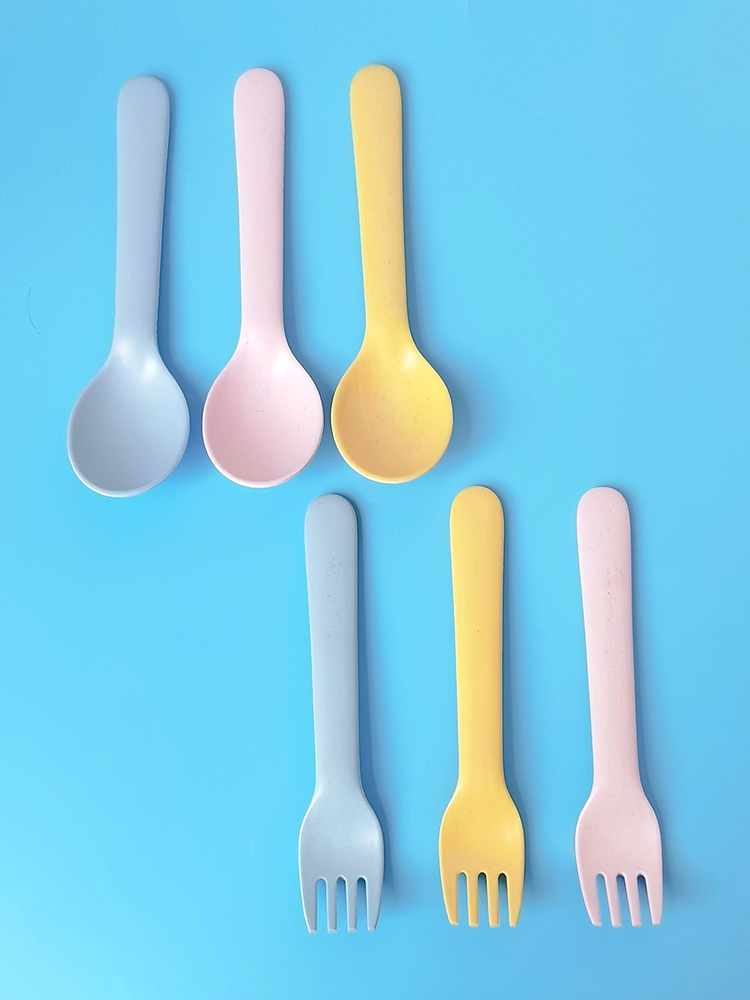 Bamboo Fiber Fork Spoon Baby A - огляд і ціна Baby Food Restaurant