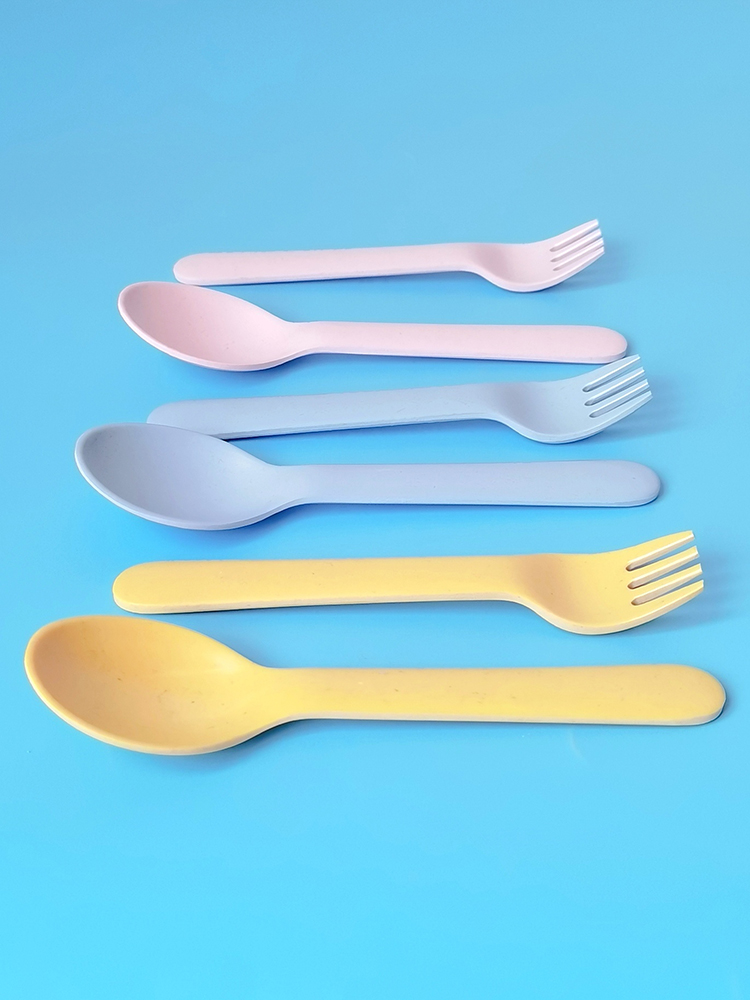 Bamboo Fiber Fork Spoon Baby A - огляд і ціна Baby Food Restaurant
