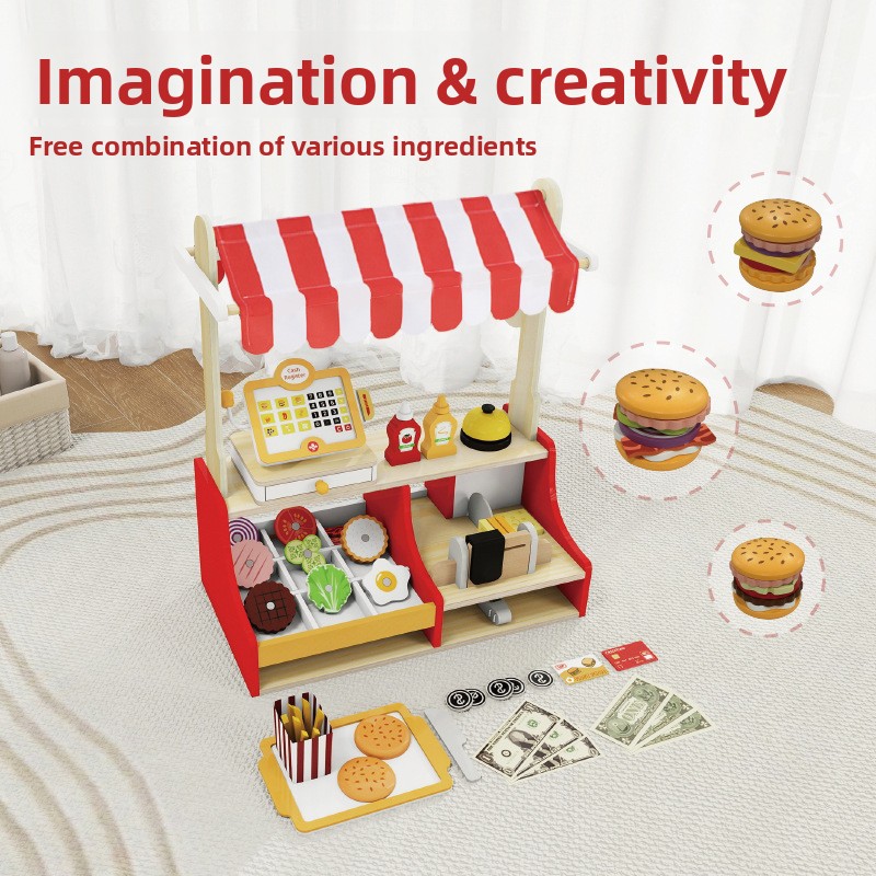 Children Toy Puzzle Wood Hambu - огляд і ціна Baby Food Restaurant